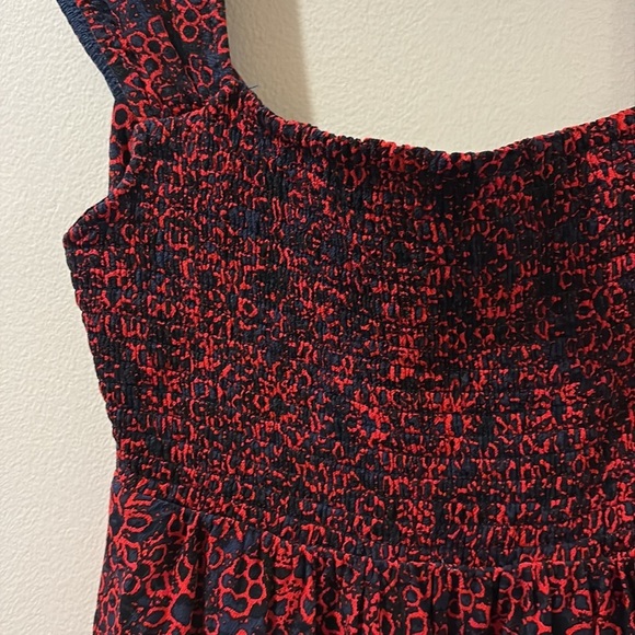 Free People mini dress - size small - Red and navy Patterned Dress - cap sleeve - Picture 7 of 7